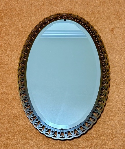 国産高級家具 レース細工ウォールミラー アンティーク調 鏡 (kao) 荻窪