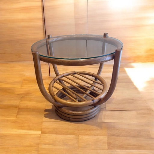 70-80's ヴィンテージ ラタン/藤 テーブル ミッドセンチュリーモダン