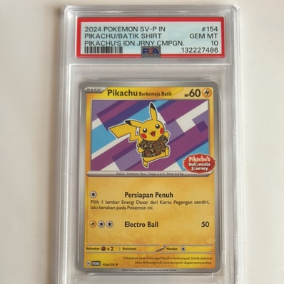 PSA10】バティックシャツを着たピカチュウ (ネイティオ柄) P [SV-P 154