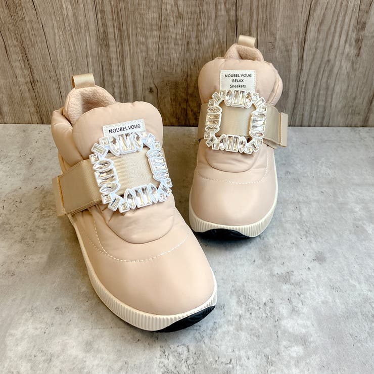 3WAY ビジューバックル もこもこボリューム 撥水スニーカー[品番