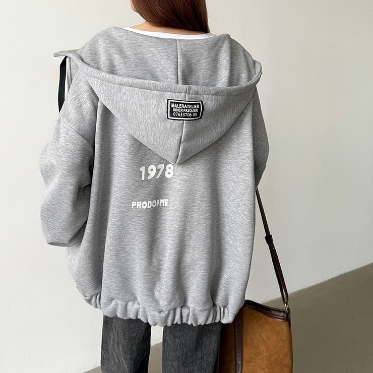 裏起毛バックロゴパーカー 裏起毛 オーバーサイズパーカー[品番