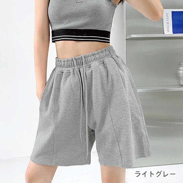 ウエストゴムリラックスカラーショートパンツ 韓国 韓国ファッション
