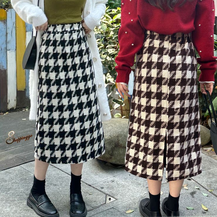 スカート 千鳥格子 チェック[品番：JRKW0004551]｜shoppinggo