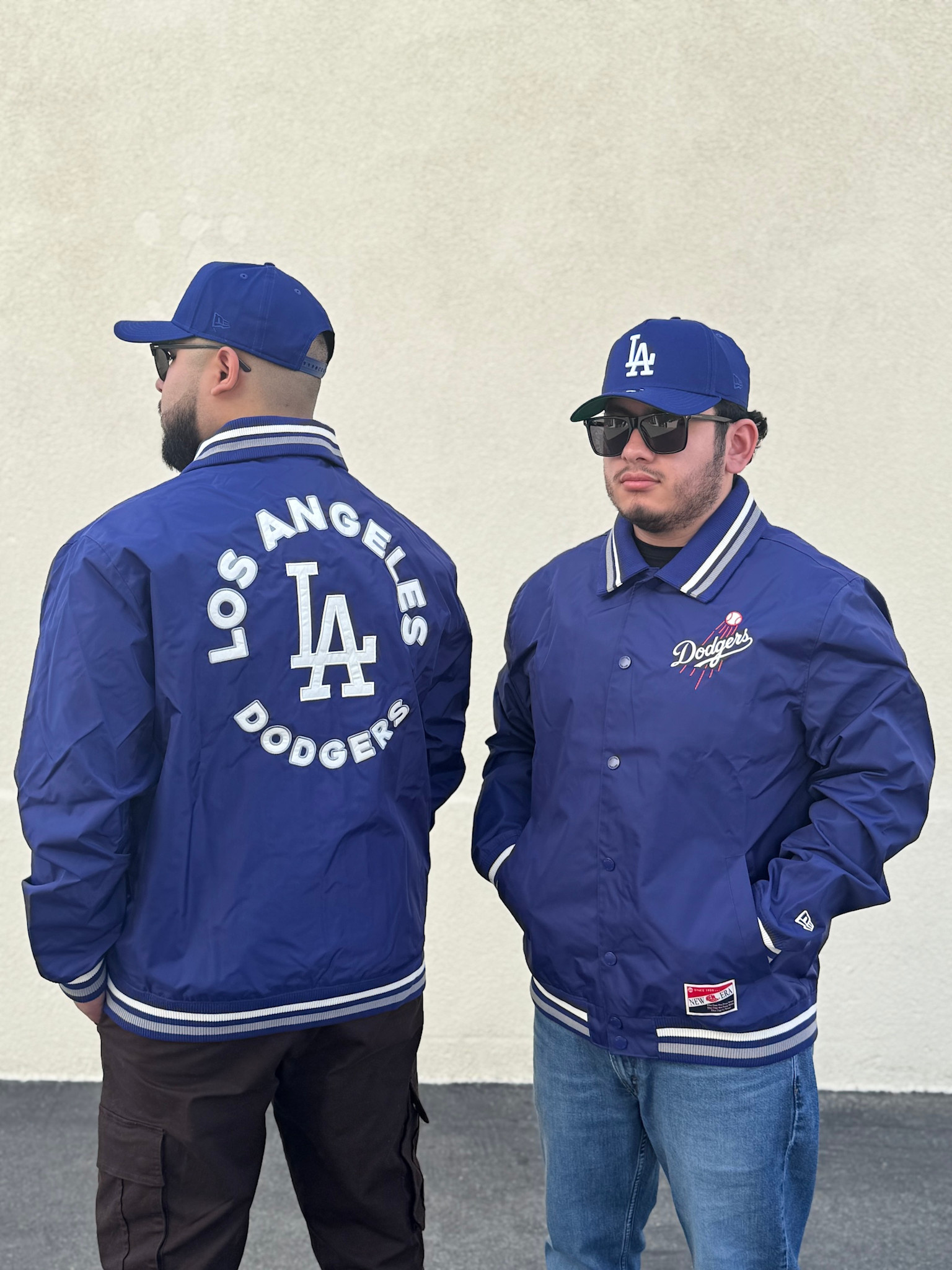 LA Dodgers NE Men's Throwback Royal Nylon Shooting Ball Jacket