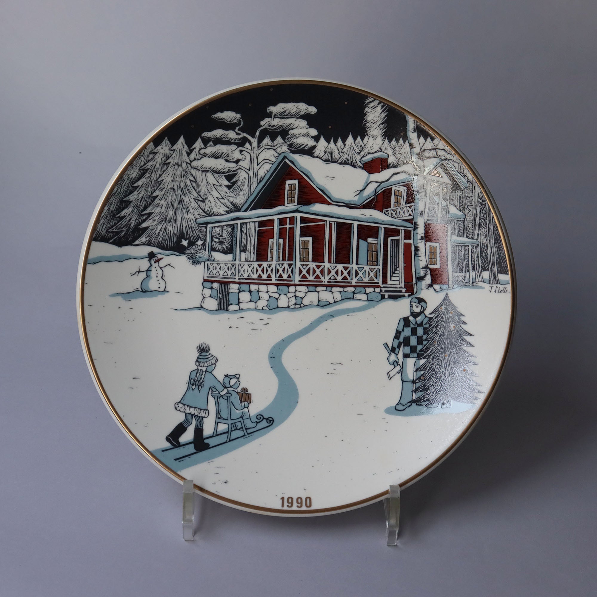 アラビア クリスマスプレート 1990年【ARABIA Christmas plate 1990