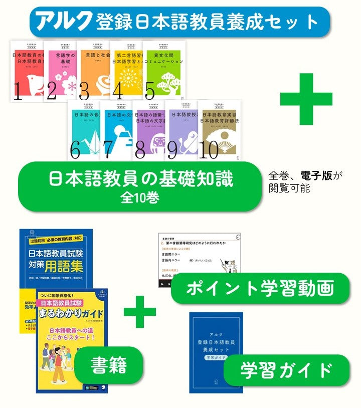 アルク登録日本語教員養成セット | 日本語教員試験対応教材 | アルク