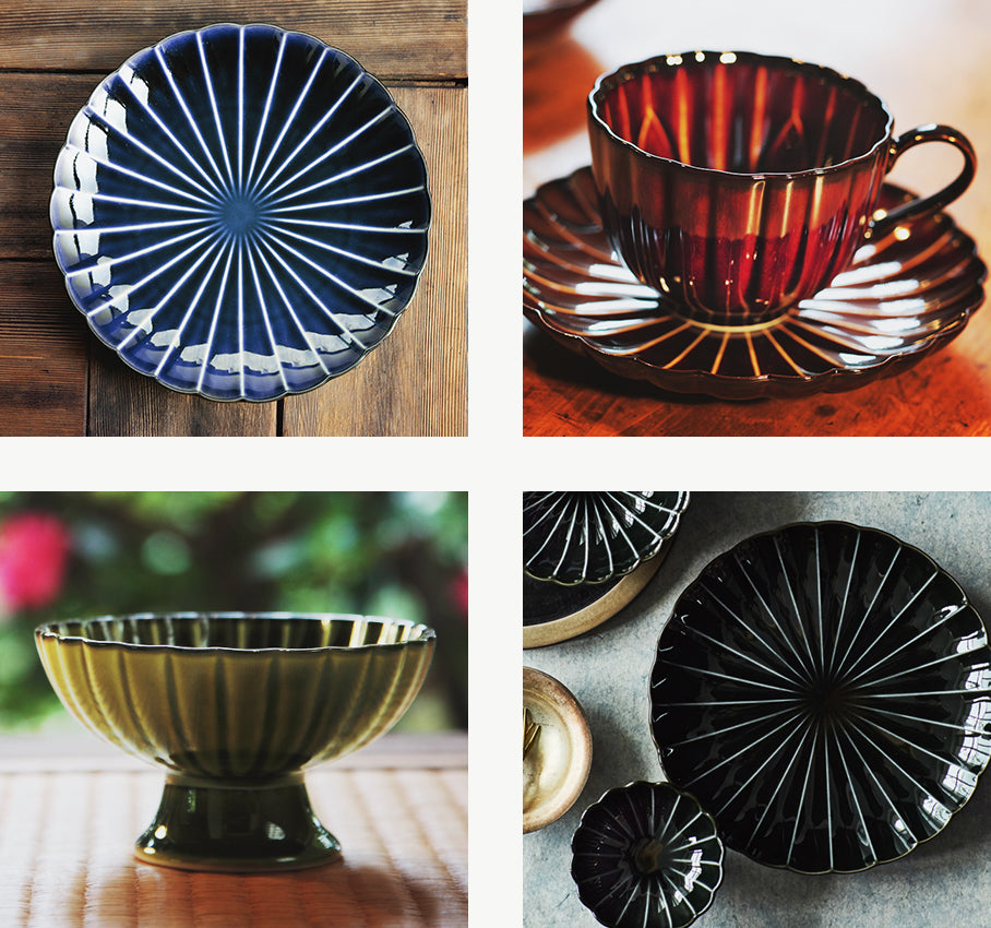 ぎやまん陶 デザートセットペア（浅小鉢2個+4.5寸皿2枚） – カネコ小兵