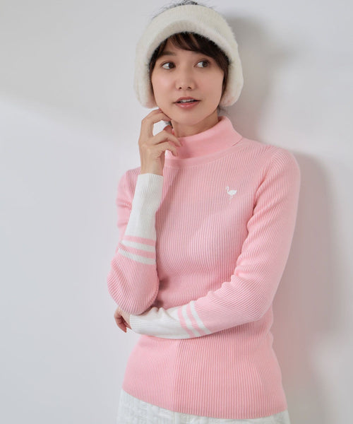 JUN&ROPÉ(ジュン アンド ロペ) / バイカラー切替リブタートルニット