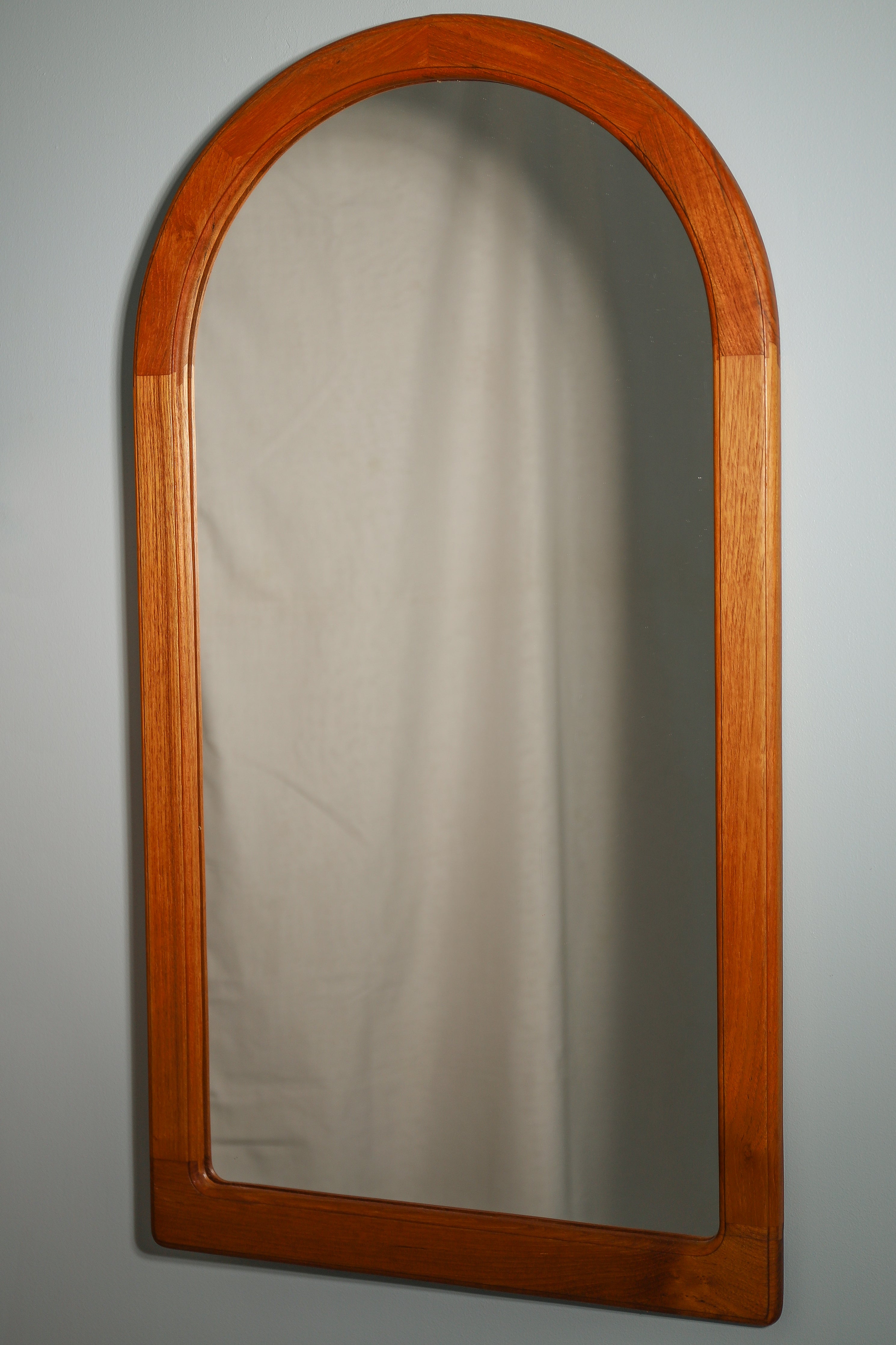 デンマークヴィンテージ ウォールミラー チークフレーム 壁掛け鏡 北欧