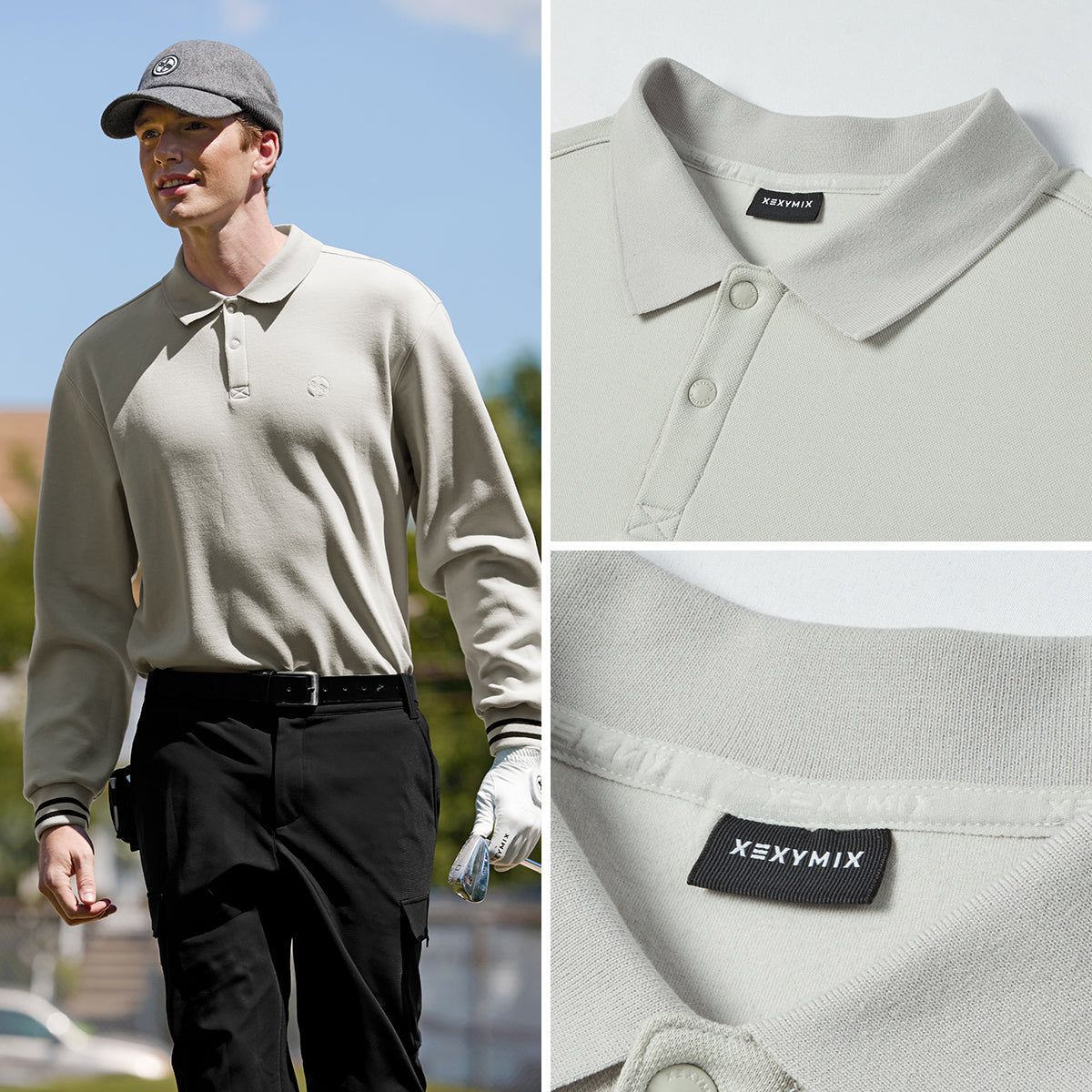 XEXYMENS XGMLT06J3 裏起毛 ピケ ポロシャツ 長袖