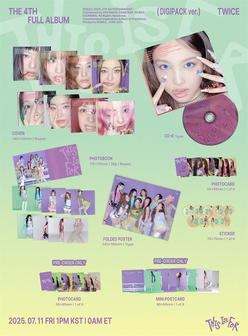 MEMBER select) TWICE - The 4th Full Album THIS IS FOR (Digipack Ver.)