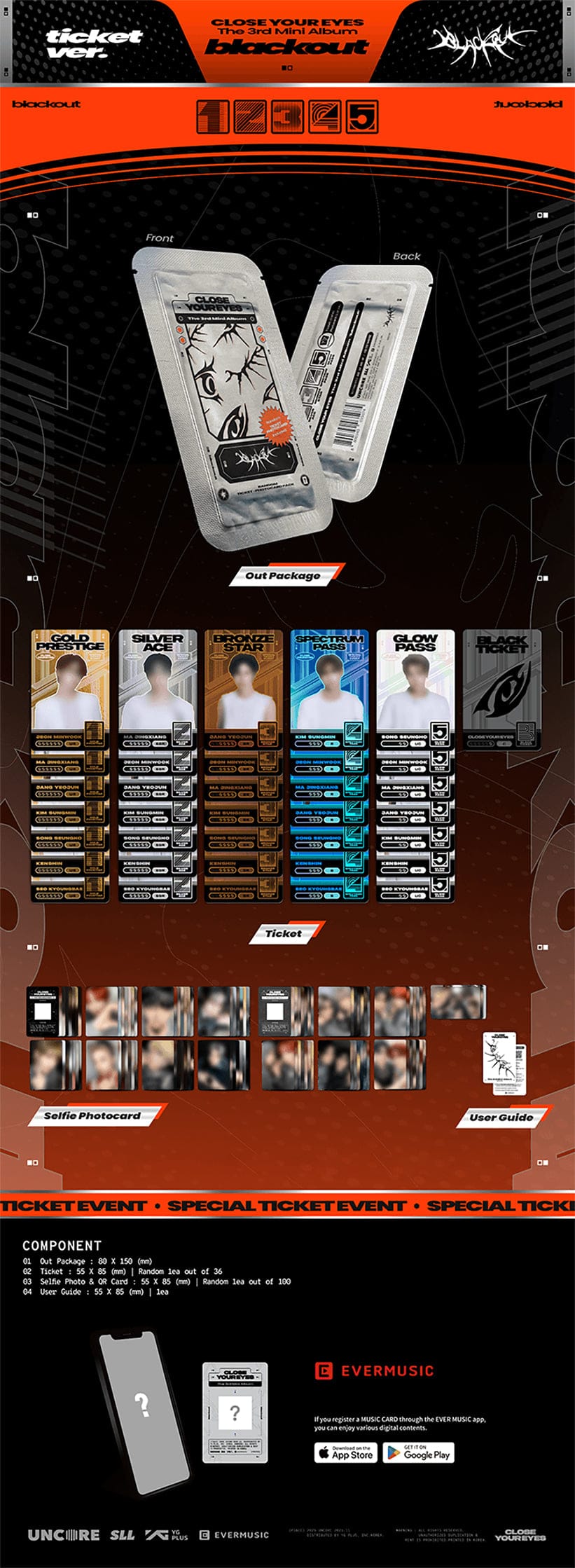 CLOSE YOUR EYES - 3rd Mini Album BLACKOUT (ticket ver.)