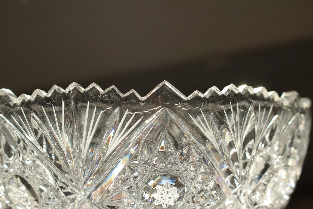 クリスタルガラスの大きなボウル（直径20.5cm） イギリスアンティーク