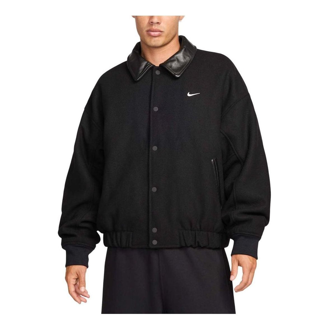 Nike Solo Swoosh Varsity Jacket 'Black' FZ1168-010