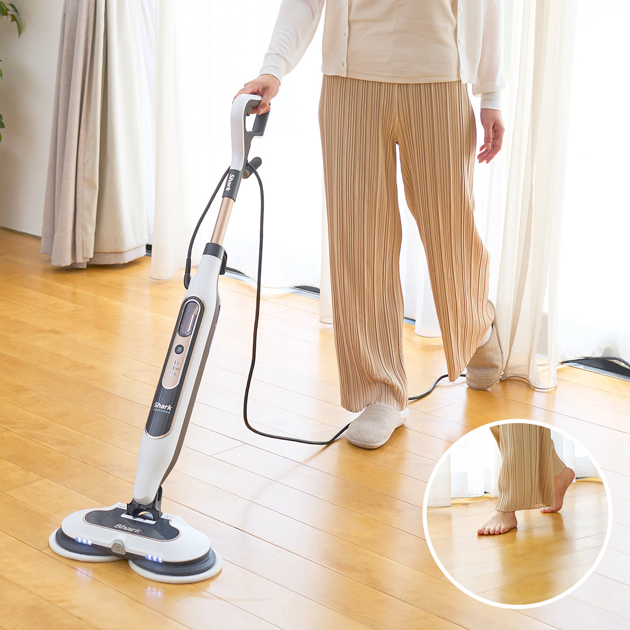 Shark STEAM & SCRUB 回転スチームモップ S8201J|スチームクリーナー