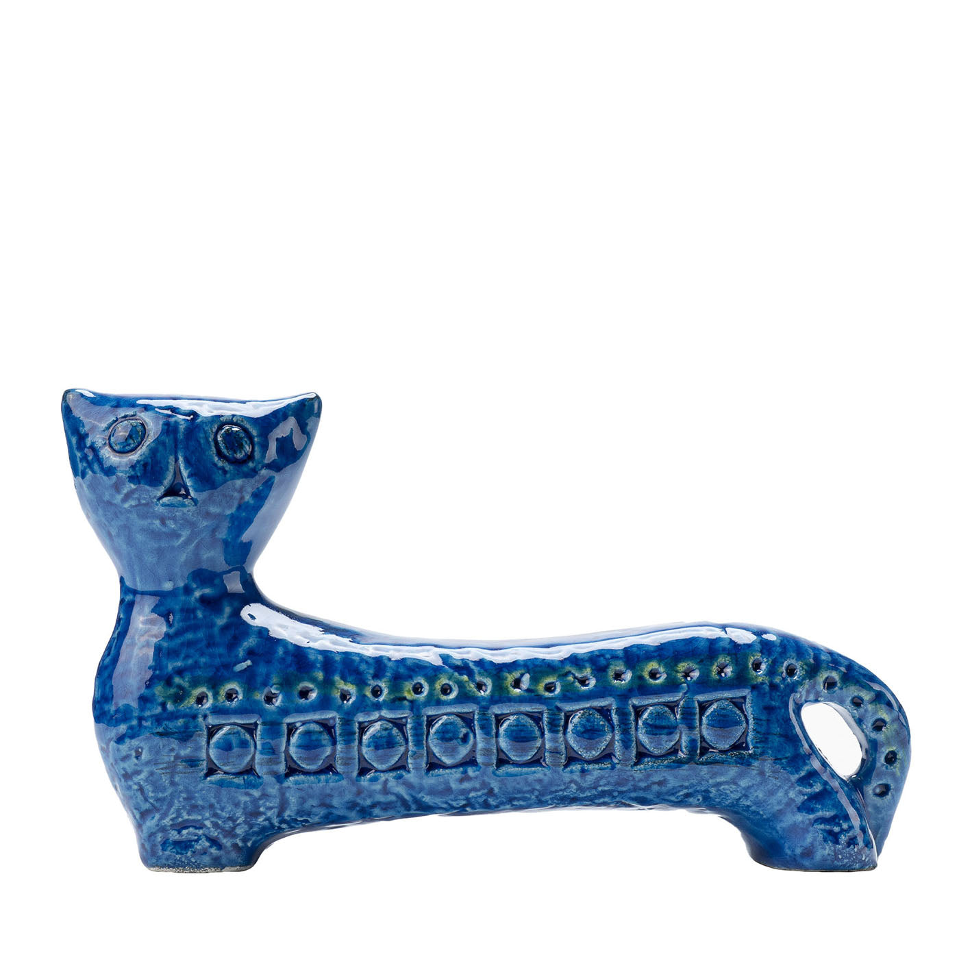 Rimini Blu Long Cat Figurine by Aldo Londi Bitossi Ceramiche