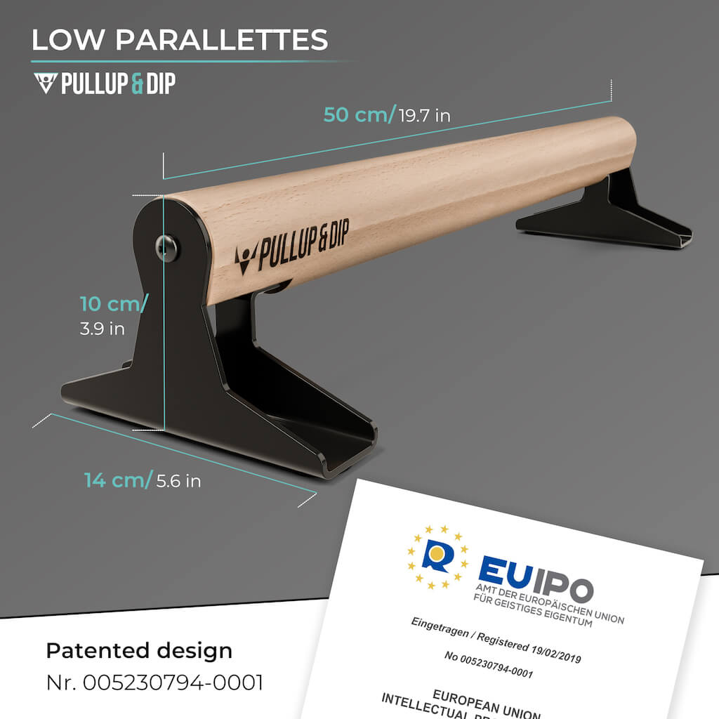 Wooden Parallettes With Ergonomic Handle - Low & Medium Parallettes