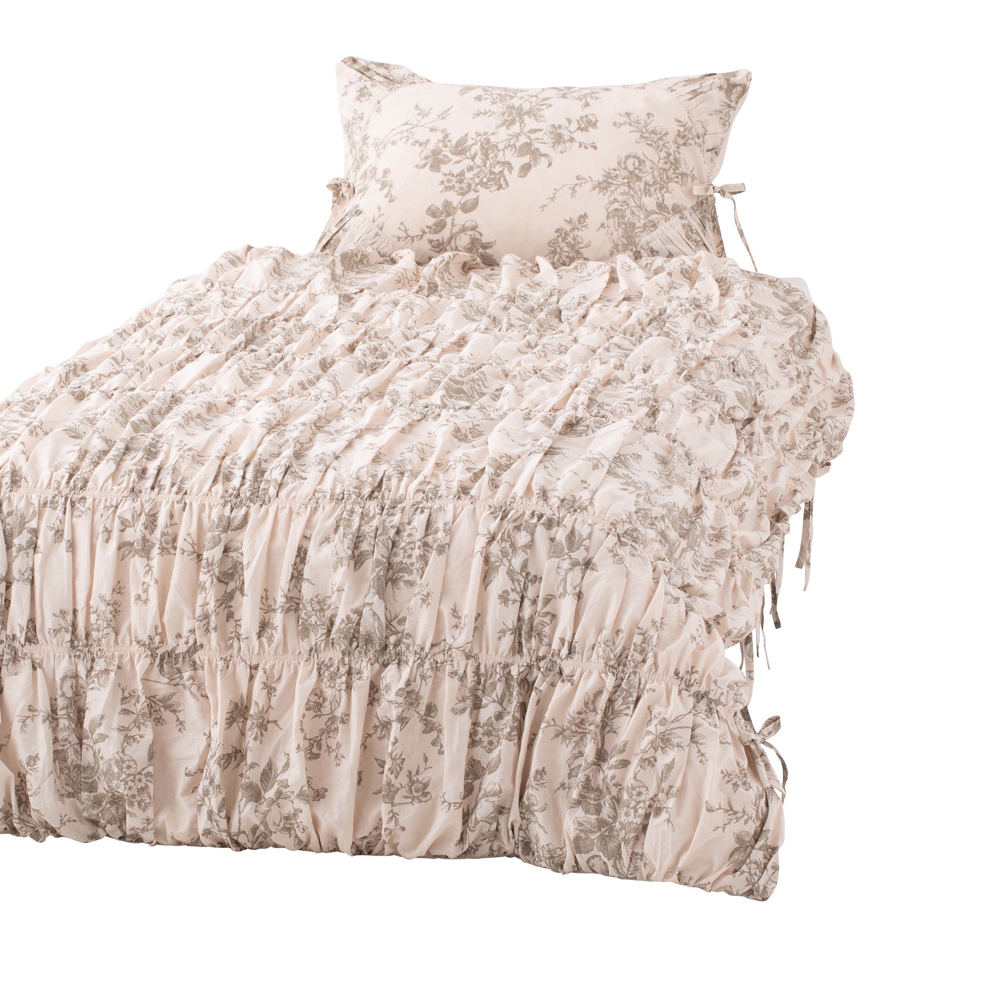 ギャザーリボン 掛け布団カバー セミダブル ベージュ | Francfranc