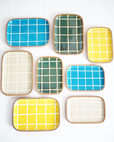 やちむん 一翠窯 長方皿(大) タイル 緑 ¥5,940 大人の焼き物