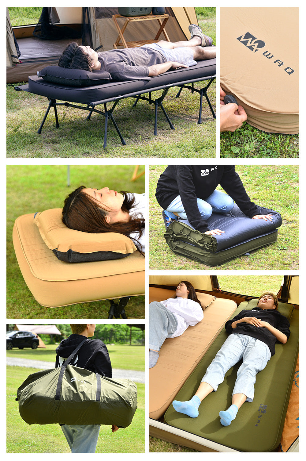 キャンプマット 10cm シングルサイズ WAQ RELAXING CAMP MAT【送料無料