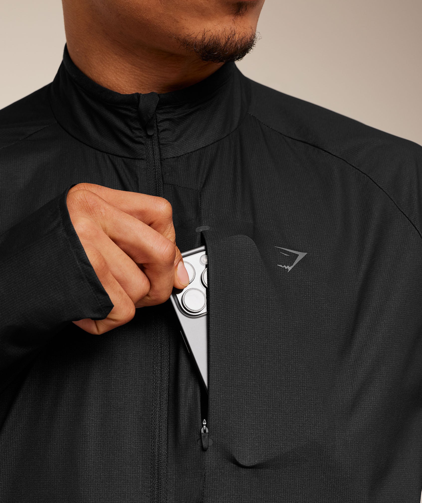 Gymshark Running Elite Lightweight Windbreaker - Black | Gymshark