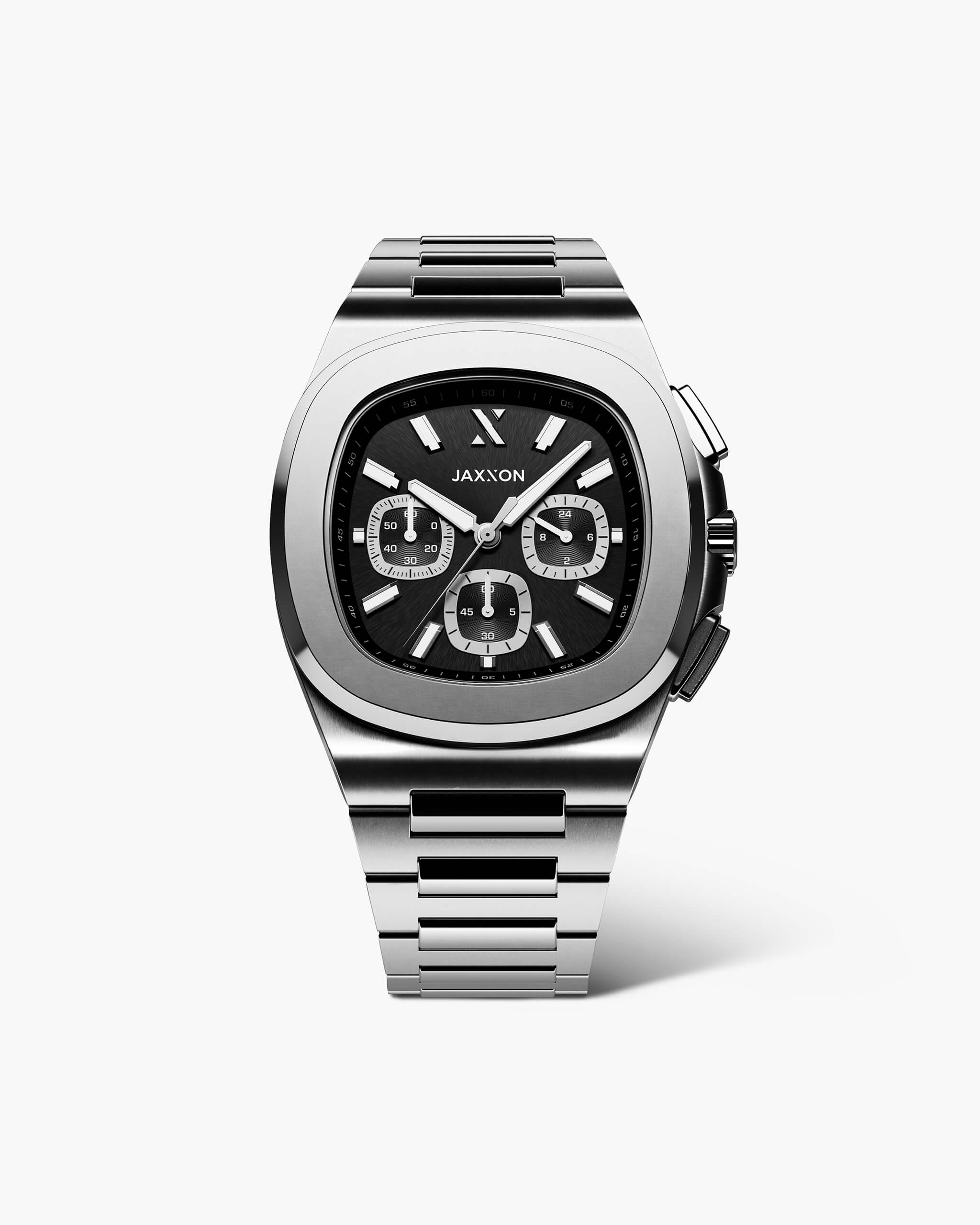JX1 Chronograph Watch - Black and Silver - JAXXON