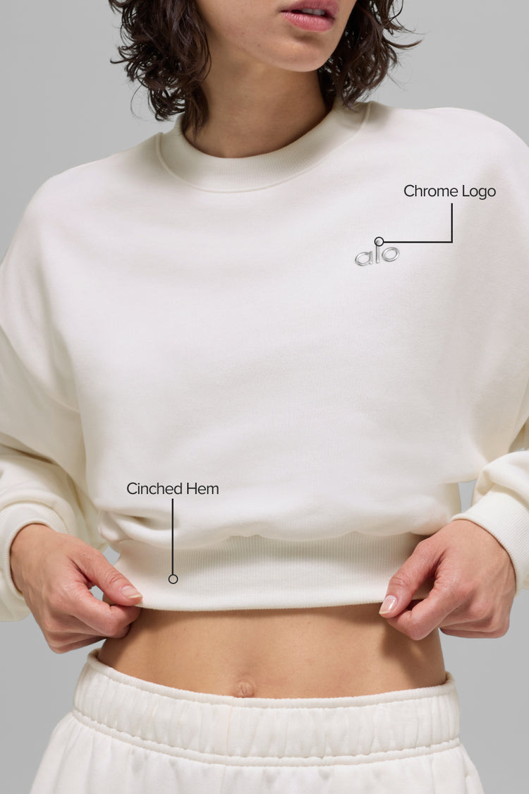 Cropped Accolade Crewneck - Ivory | ALO