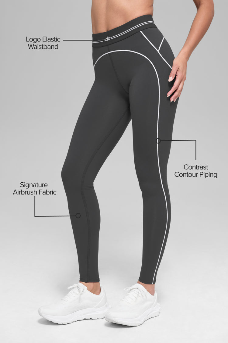 Airbrush High-Waist Heart Throb Legging - Anthracite/White | ALO