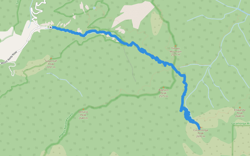 クカモンガピークトレイル-アイスハウスキャニオントレイル in