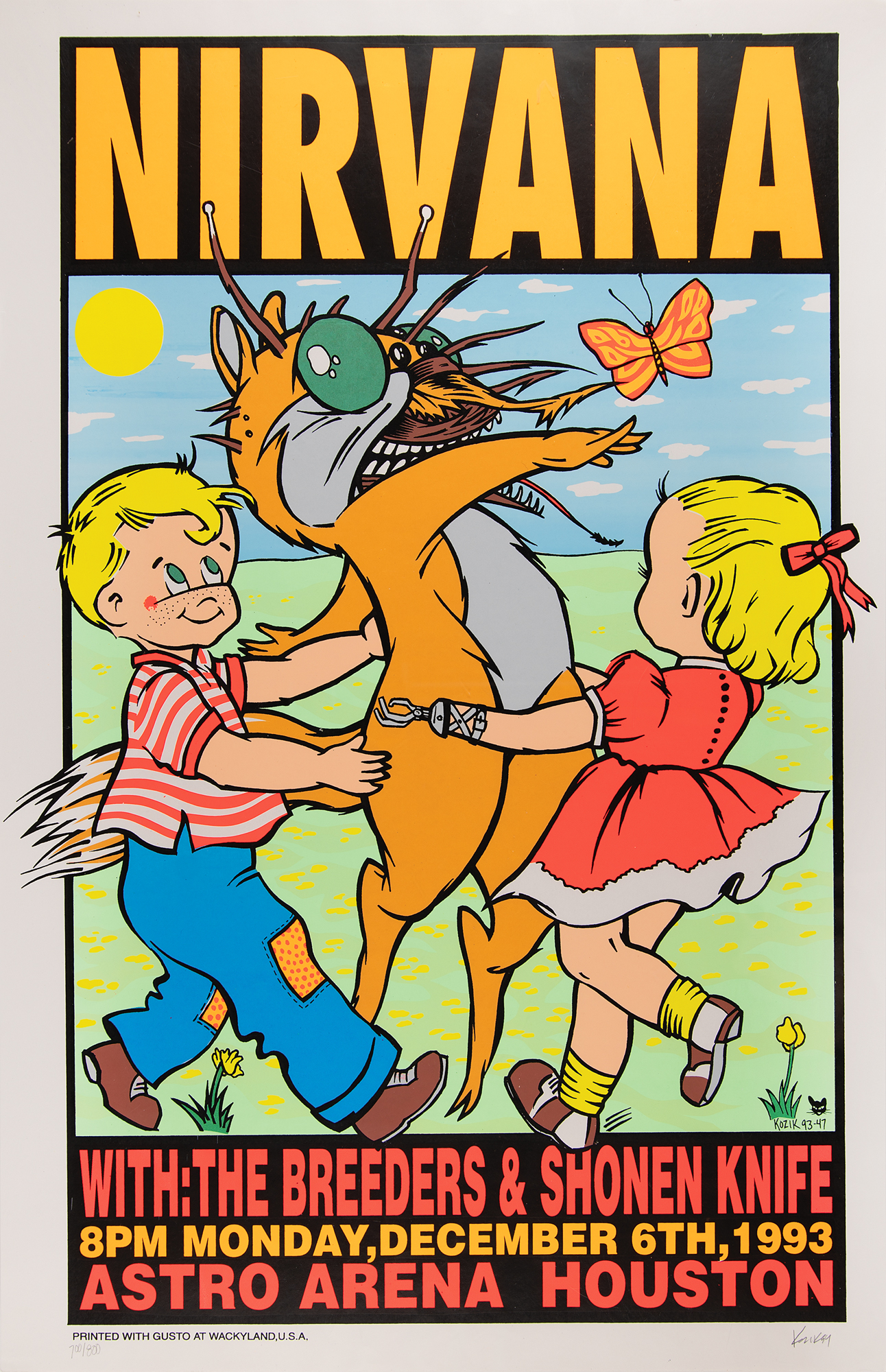 Nirvana 1993 Houston Astro Arena Concert Poster (Limited Edition,