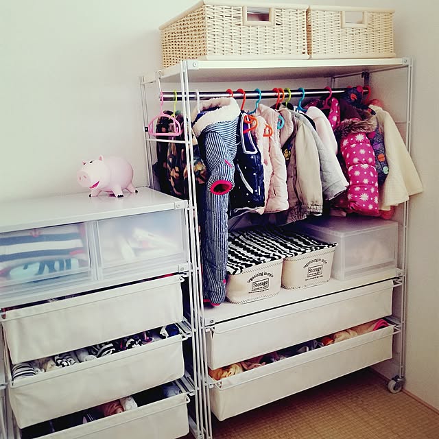 無印良品 スチールユニットシェルフ・追加用帆布バスケット・グレー