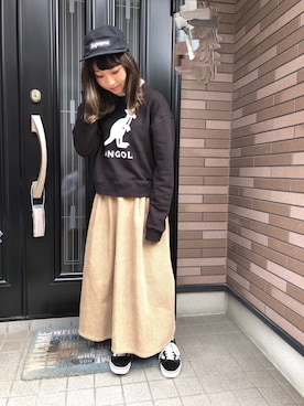 チャンピオンスウェットスカートコーデ（sold Champion スウェット