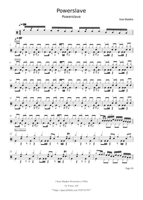 IRON MAIDEN POWERSLAVE 楽譜 ギター Powerslave (Iron Maiden) por B