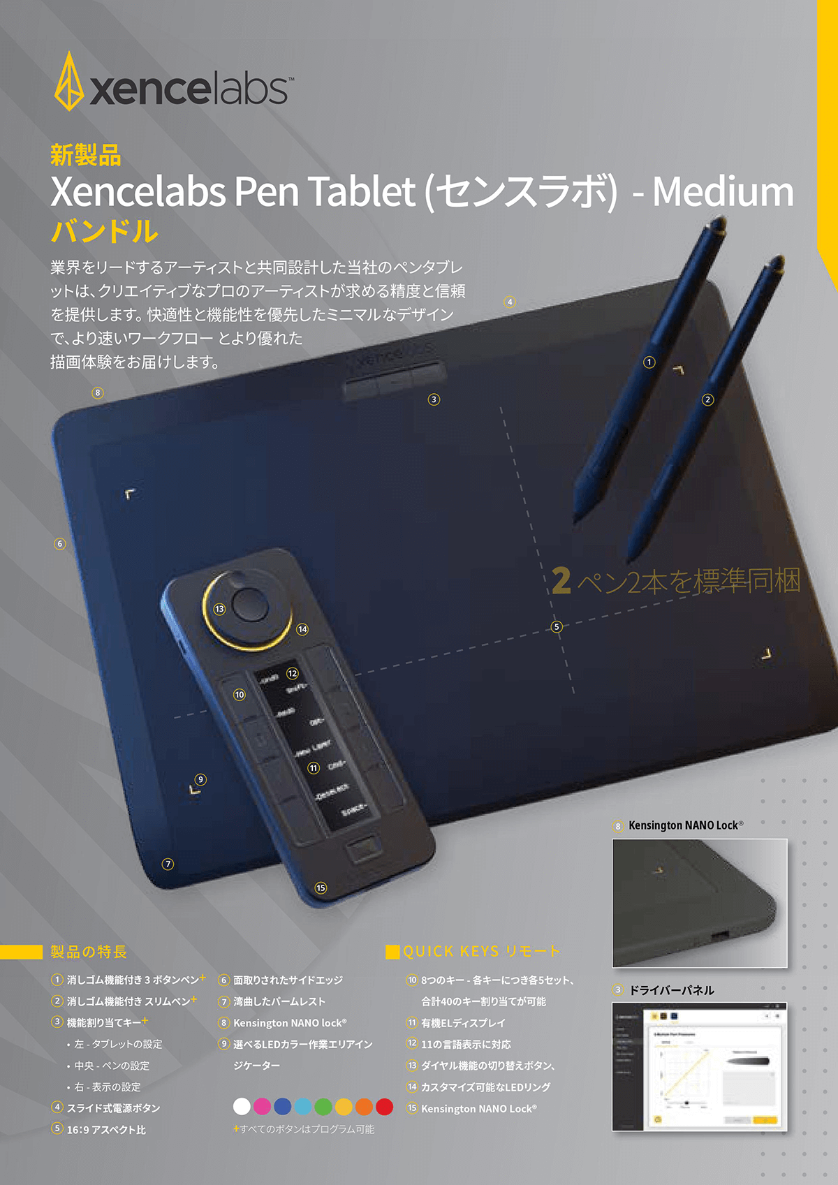 Xencelabs センスラボ ペンタブレット Medium バンドル（クイッキーズ