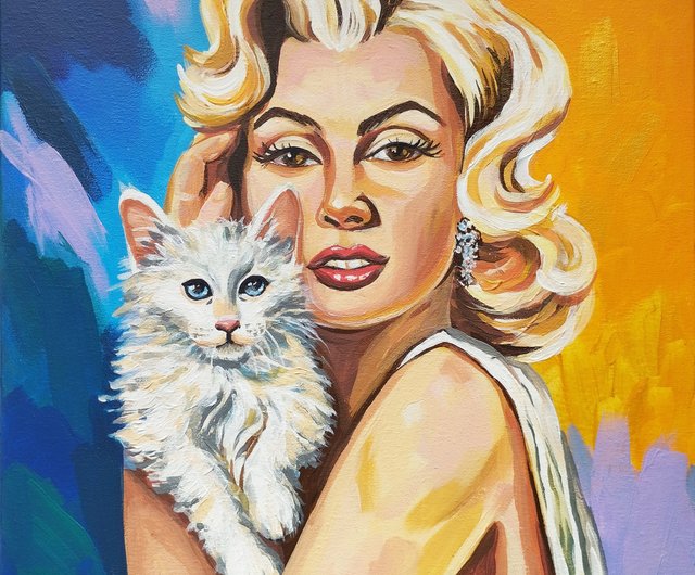 ロシア マリリン・モンローのキャンバスに描かれたアクリル画