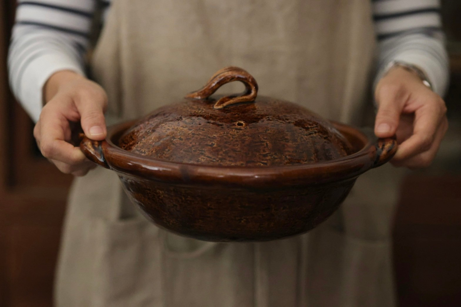 信樂〈雲井窯〉 中川一辺陶飴釉木之葉土鍋- 八吋Negi Living 蔥花生活