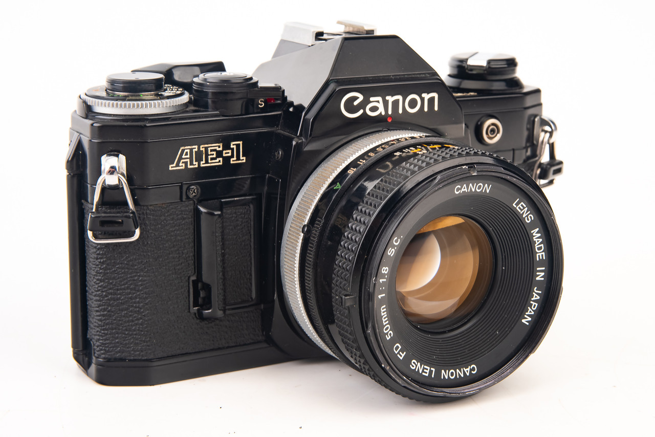 Canon AE-1 35mm SLR Film Camera with FD 50mm f/1.8 S.C. Lens