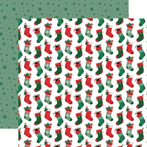 Christmas Express: Holly Jolly Stockings 12x12 Patterned Paper
