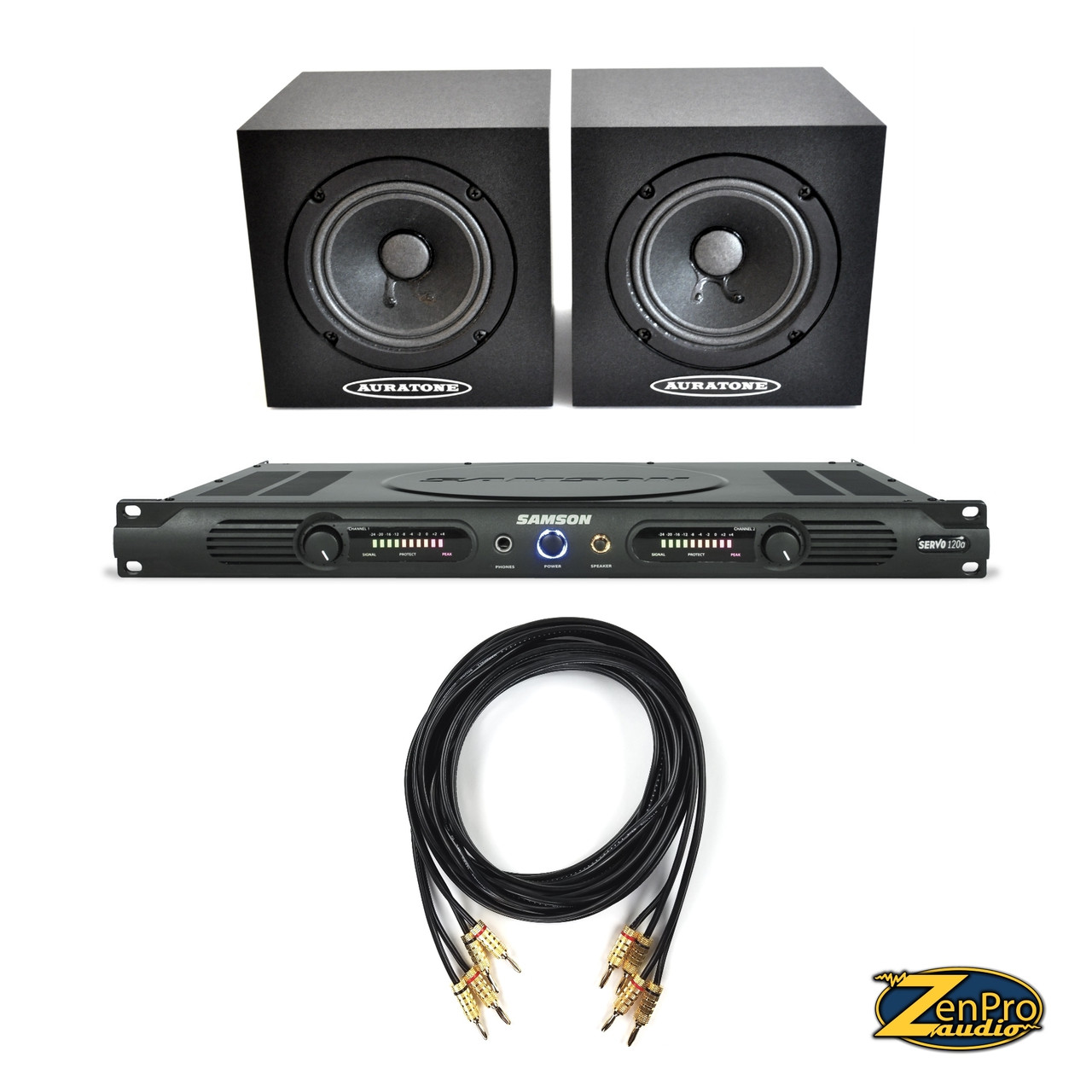Auratone 5C Super Sound Cube Samson Stereo Bundle | ZenPro Audio