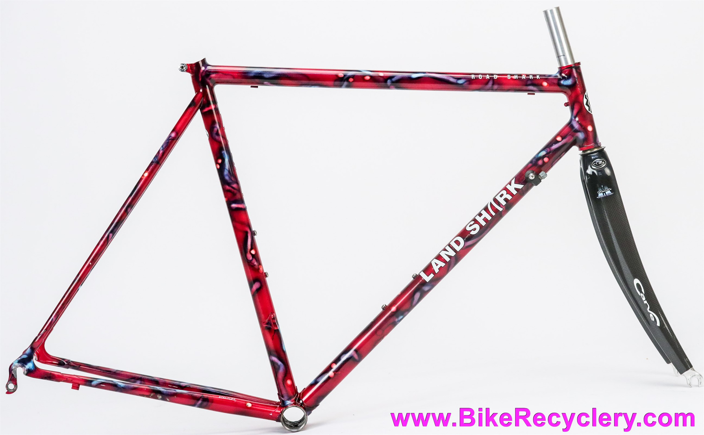 1990's Land Shark Road Shark Fillet Brazed Steel Frameset: 55cm