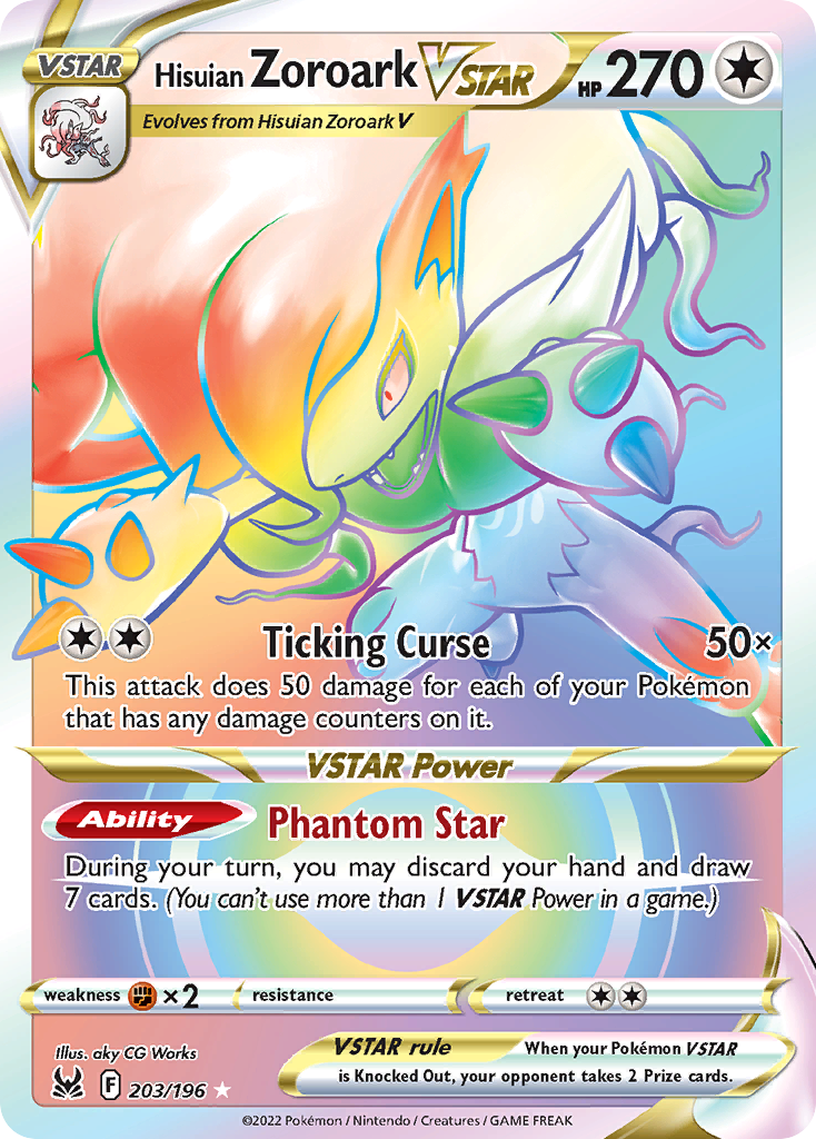 Hisuian Zoroark VSTAR 203/196 - Lost Origin Holofoil - Game Nerdz