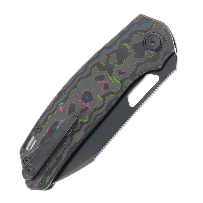 Divo Knives Growler XL Folding Knife 80's Camo Carbon Handle DLC
