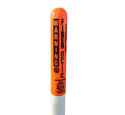 Orange 6' PolyDome Warning Marker for Buried Fiber Optic Cable