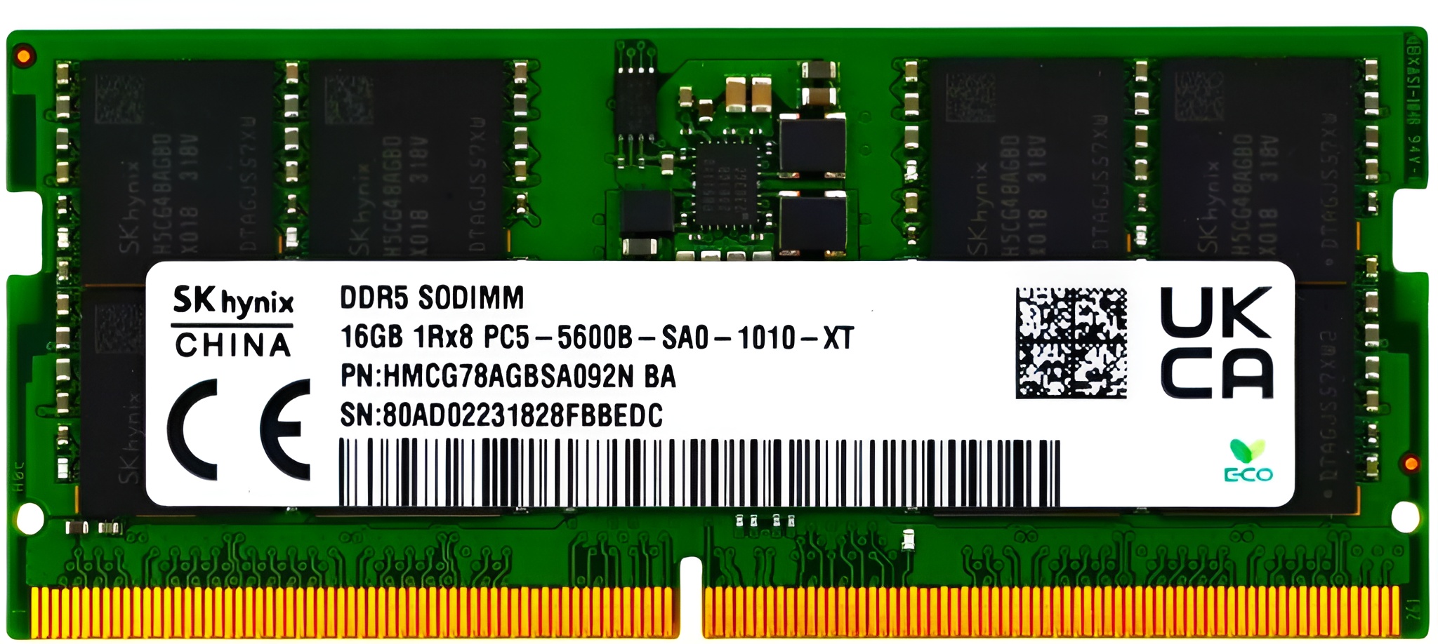 HMCG78AGBSA092N - 16GB DDR5-5600 SODIMM Laptop Memory Module - CPU