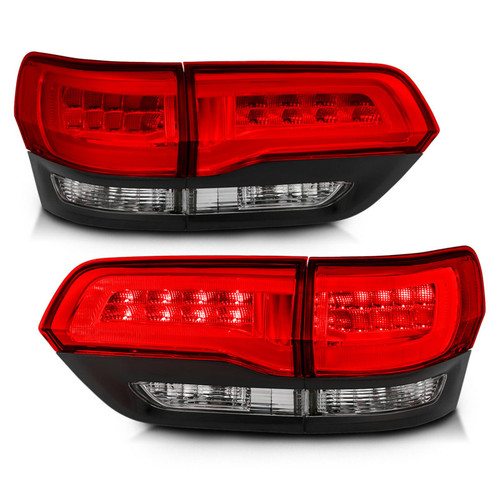 ANZO USA 311268 LED Tail Lights Red Clear Black Trim for 14-21