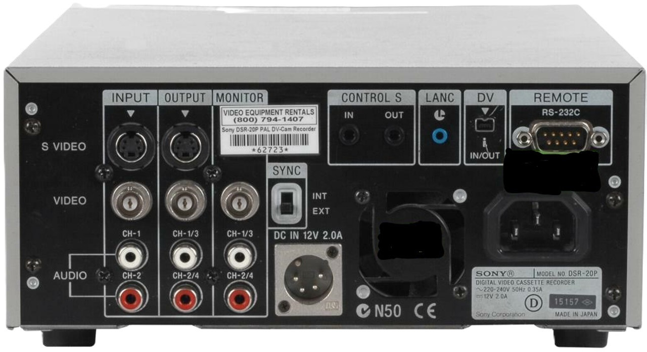 Sony DSR-20 DVCAM / DV / MiniDV VTR Player/Recorder – Professional