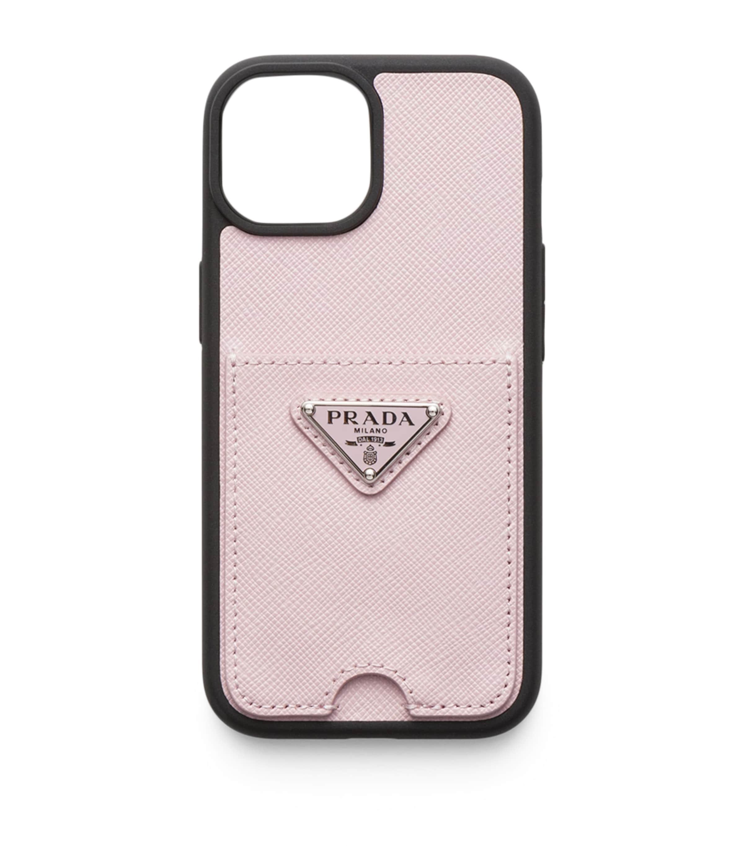 Prada Saffiano Leather Iphone 15 Case in Pink | Lyst Canada
