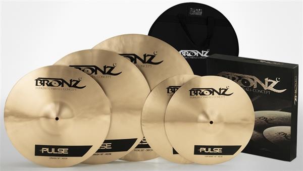 Kit de Pratos Bronz Cymbals Pulse com Bag, Crash 16