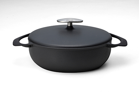 ユニロイ 浅型ホーロー鍋 22cmくろがね IH対応 鋳物 鍋 燕三条 日本