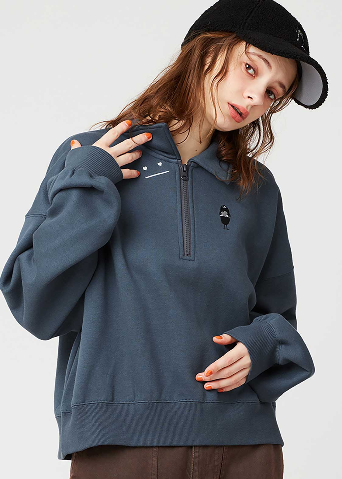 モノクロームラブビューティフルシャドー｜裏起毛クロップドハーフ